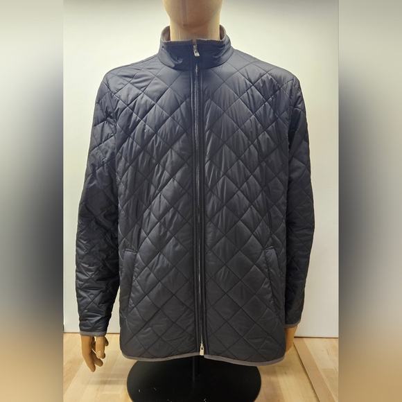 NWOT Peter Millar Men's X-LARGE Gray Suffolk Quilted Dual Zipper Jacket MF14Z12 - Picture 1 of 16